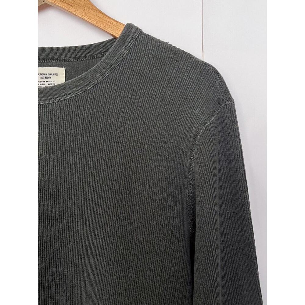 Buck Mason Vintage Thermal Surplus Tee Long Sleeve Waffle Crew Size Medium Gray - Picture 5 of 14